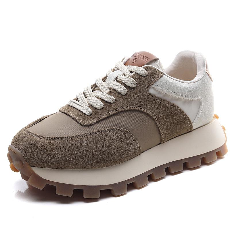 Super fire waffle Forrest Gump shoes soft sole color matching spring BT retro platform casual shoes women's shoes sports shoes
