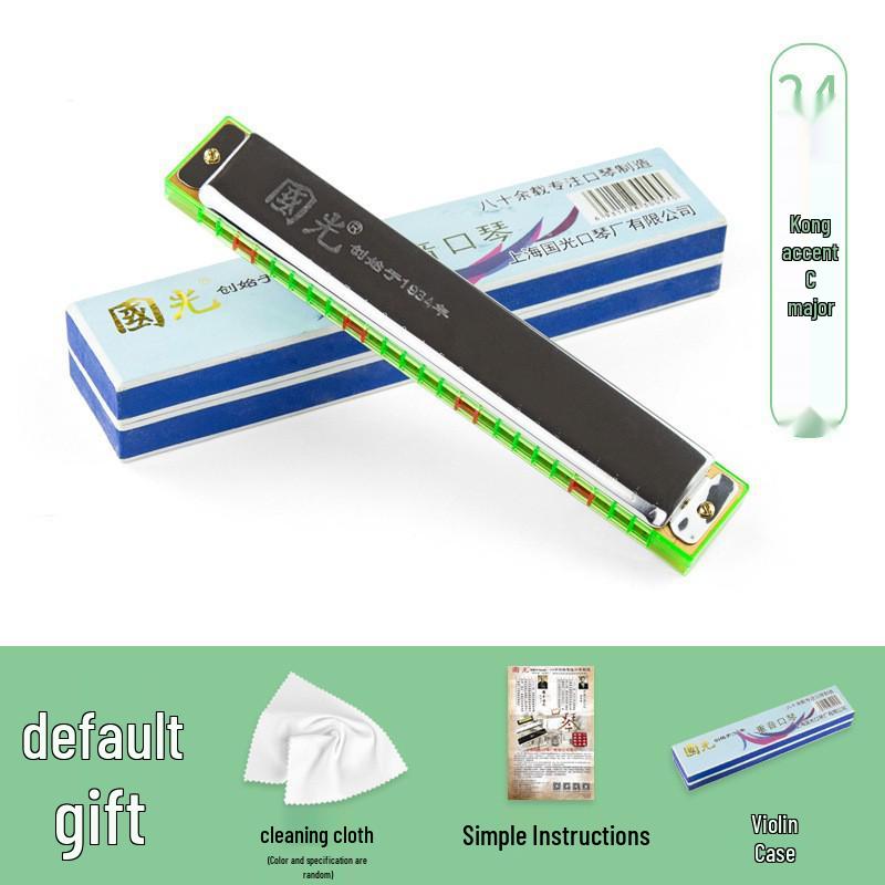 Гуогуан 24-дырочная губная гармошка тональности C для начинающих - Двухязычковый духовой инструмент для малышей и взрослых