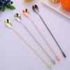 Stainless Steel Bar Spoon Mixing Bar Spoon Spiral Teardrop Spoon Kitchen Stir Spoon Bartender Tools Dining Cocktail Spoon Tools