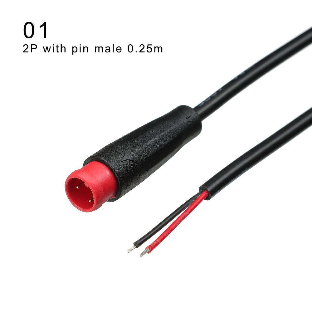 Black 9mm For Ebike Bafang Optional Cable 2/3/4/5/6Pin Cable Display Pin Waterproof Connector Base Connector