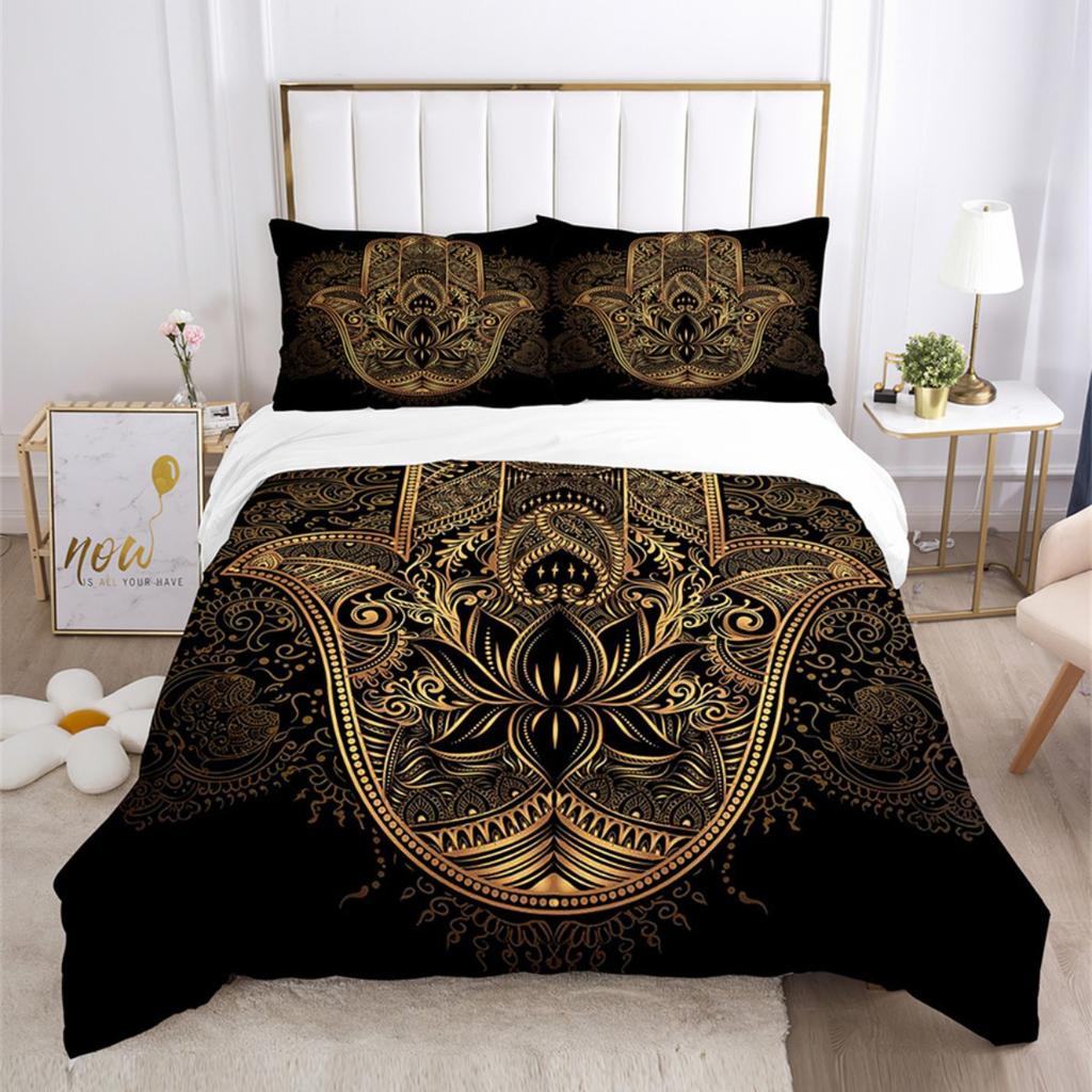 Buddha 3D Bedding Set Fatima Hand Hamsa Hand Single Twin Full Queen King Quilt Cover Pillowcases Lotus eye Duvet Cover Sets