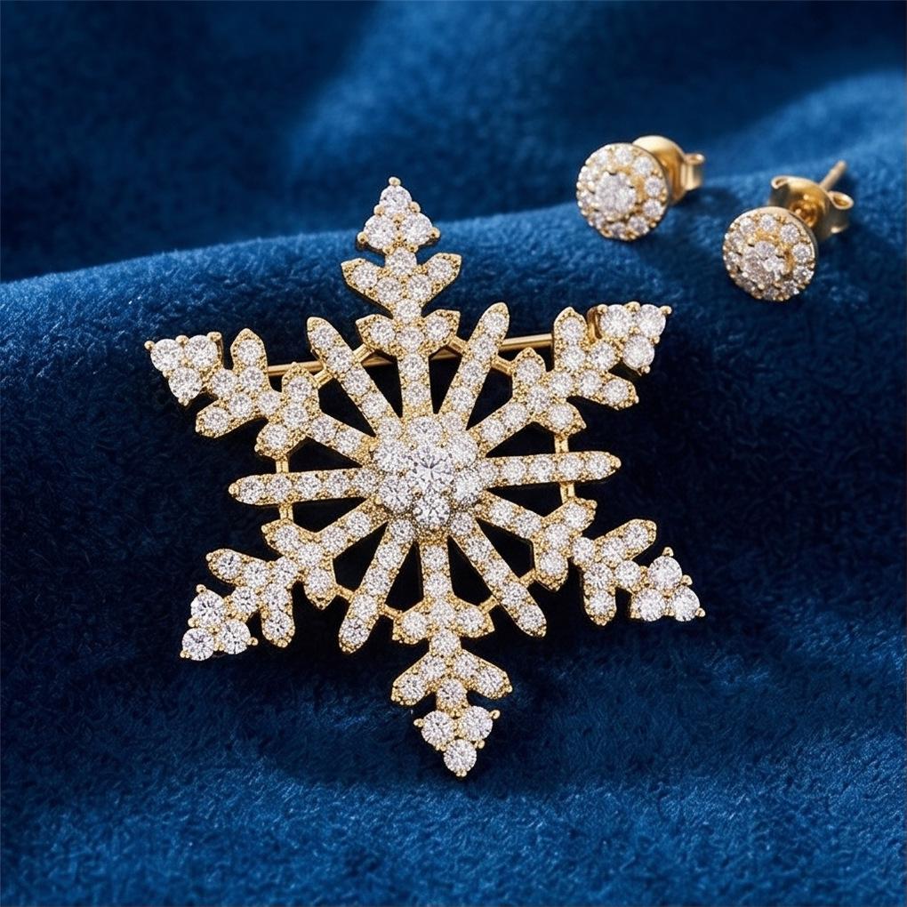 Women's High-end Diamond-studded Brooch for Formal Wear, Fashionable Accessory, Luxurious Decoration, Corsage