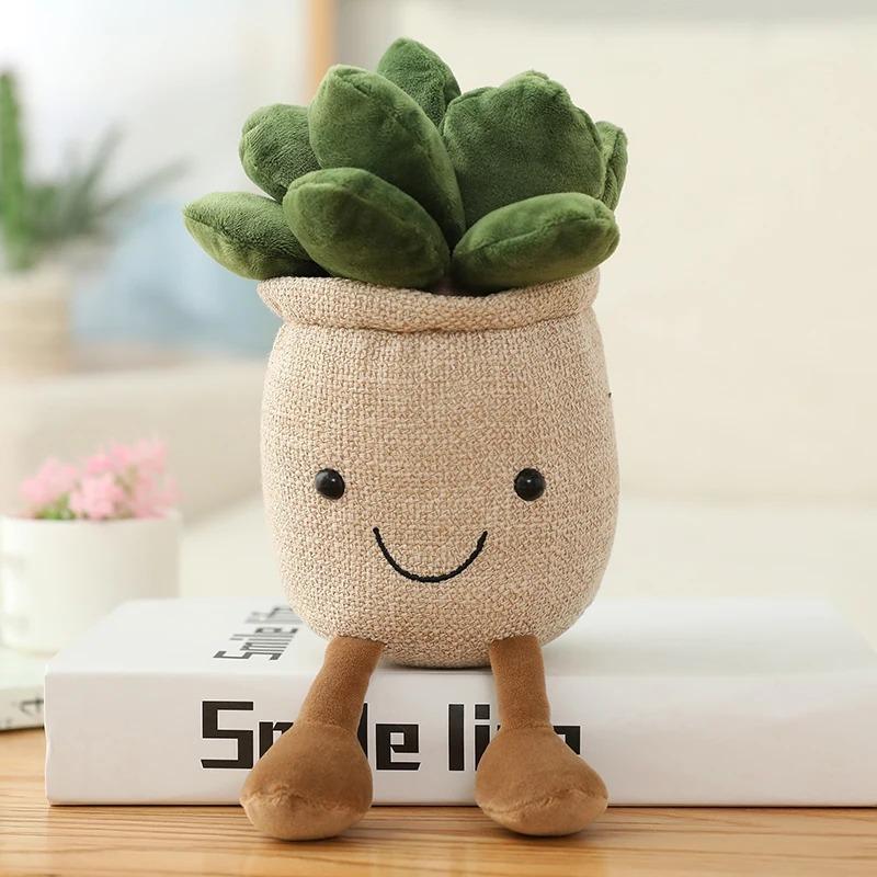 25cm Simulation Cartoon Plant Pot Series Plush Doll Succulent Tulip Lily Plush Toy Home Decor Living Room Bedroom Gift For Girls