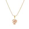Gold Snake Bone Chain Necklace with Enamel Monstera Leaf Pendant for Women