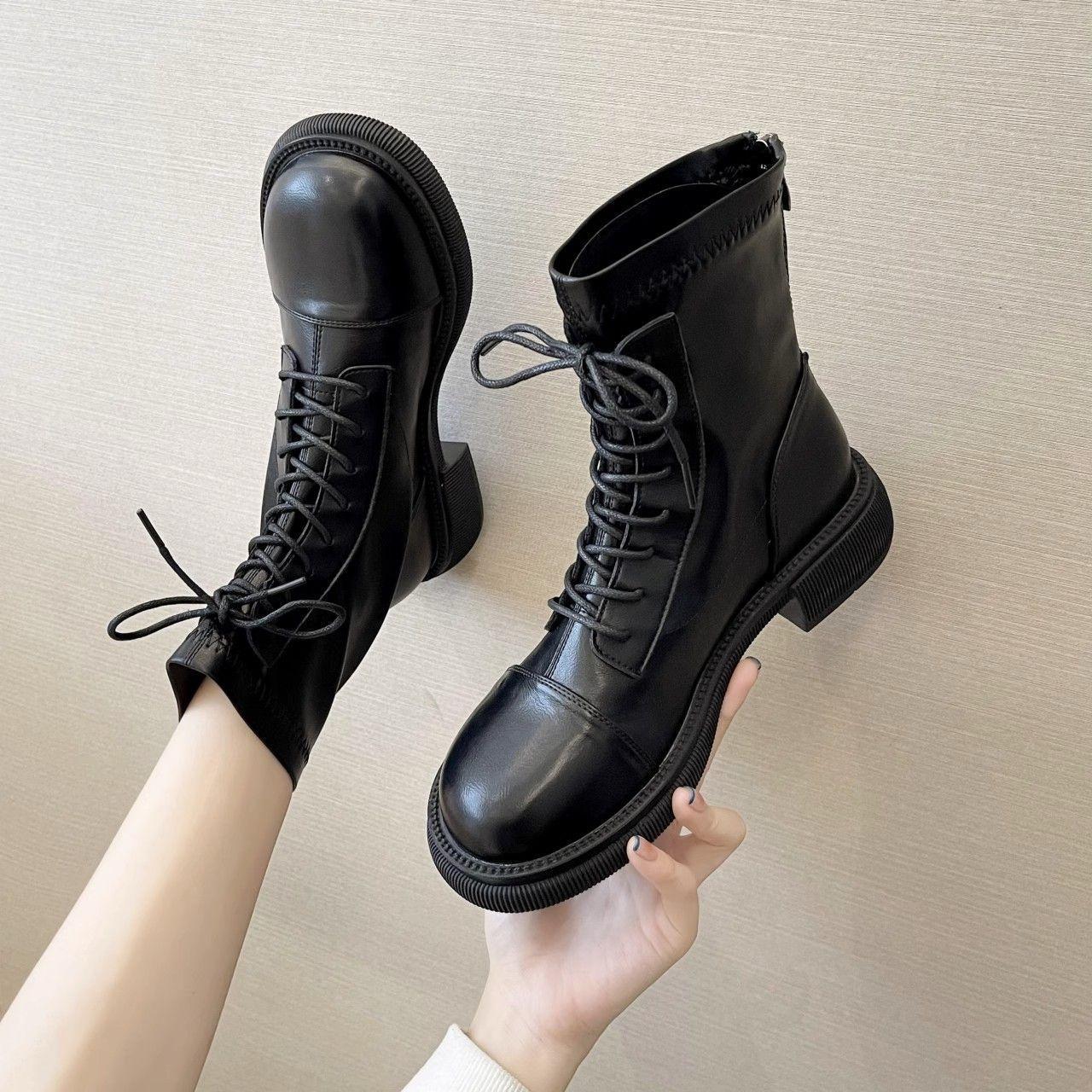 

Жіночі черевики Мартін 2025 весна та осінь нові британський стиль універсальні черевики на шнурівці на платформі локомотивні одинарні черевики з круглим носком жіночі 40