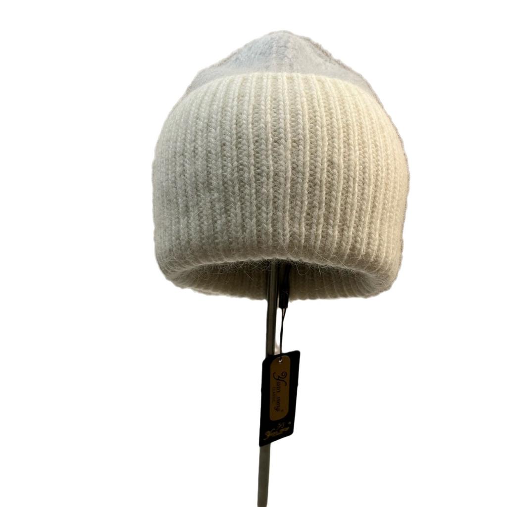 Iceland [rabbit Fur] Double-layer Thickened Warm Angora Rabbit Fur Knitted Hat Fashionable Contrasting Color Sweet Ear Hat Women