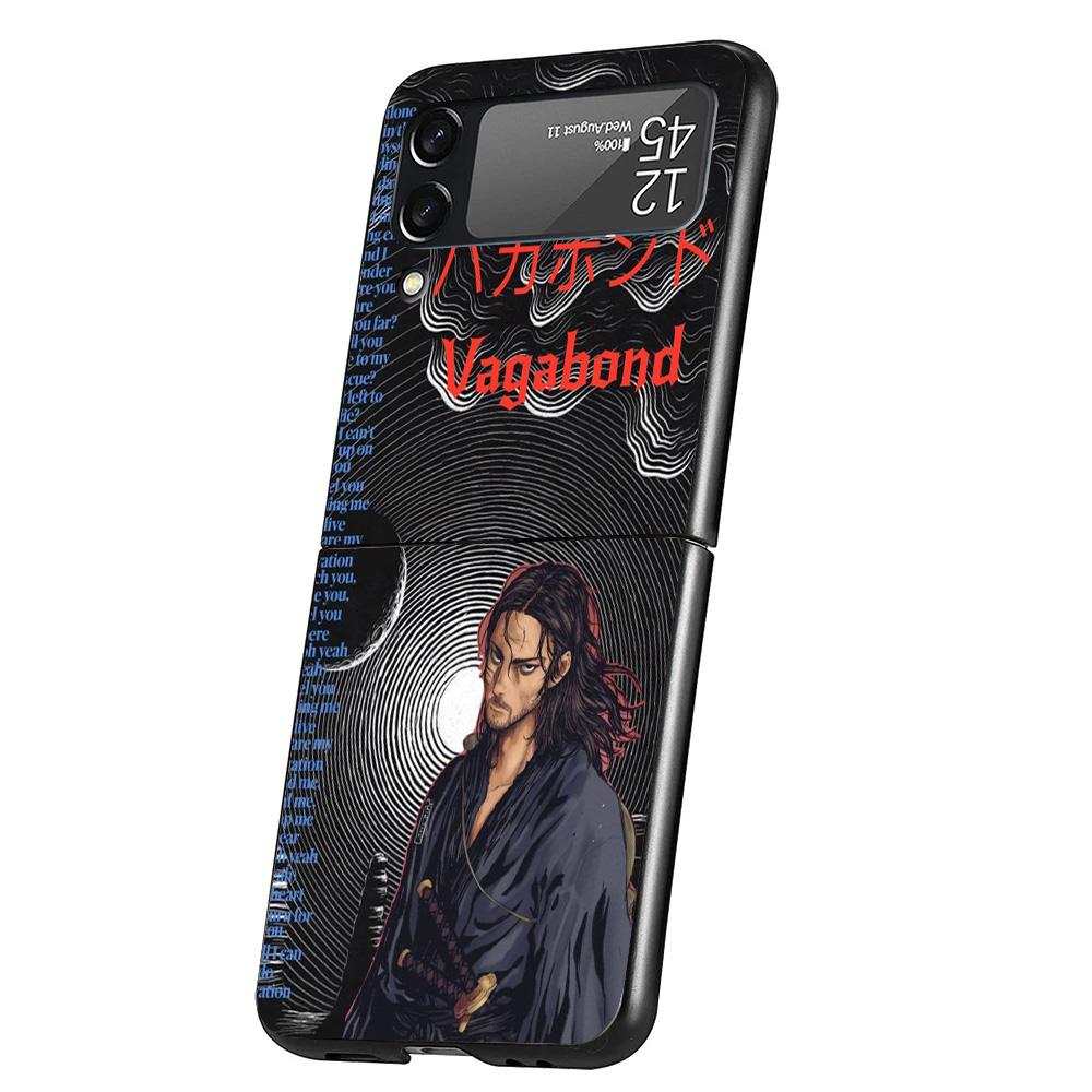 Anime Vagabond Samurai Cover Phone Case For Samsung Galaxy Z Flip 7 6 5 4 3 5G Flip7 Flip6 Flip5 Flip4 Flip3 Black Fundas Shell