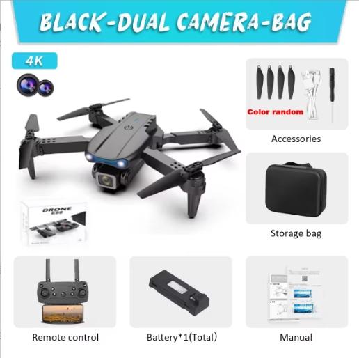 4K E88Pro drone with 1080P dual HD camera, foldable, WiFi FPV, RC helicopter for aerial photography and gifting