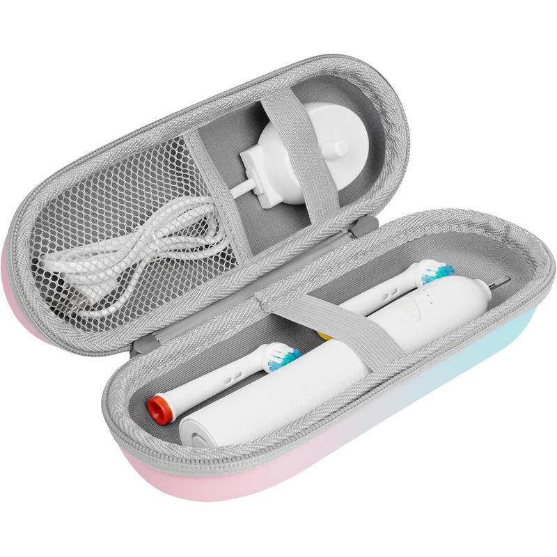 Portable Travel Toothbrush Case Protective Holder Toothbrush Case Charger Storage Box with Mesh Pocket