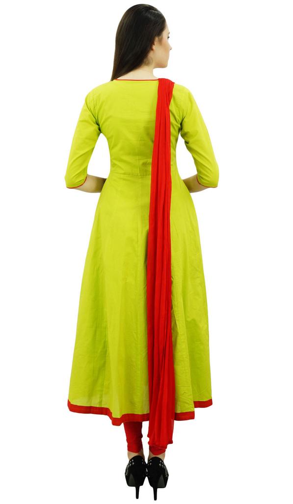 Atasi Damedesigner Anarkali Svart Salwar-drakt Etnisk indisk bomull