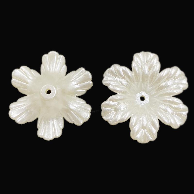 For Jewelry Makings Finding Charms Loose Beads Pendant DIY Crafts 5-50Pcs Beige Flower Necklace Bracelet  Accessories