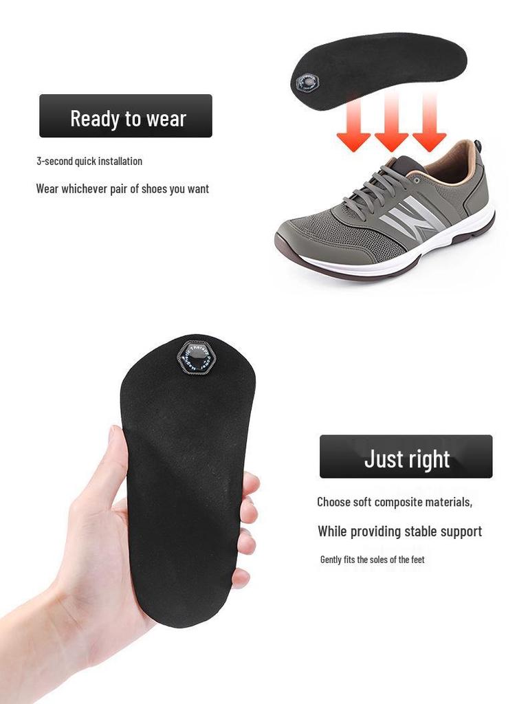 Sport Insole for Flat Feet: Corrects Arch Collapse, Bow Legs, Eversion, and Supports High Arches.
