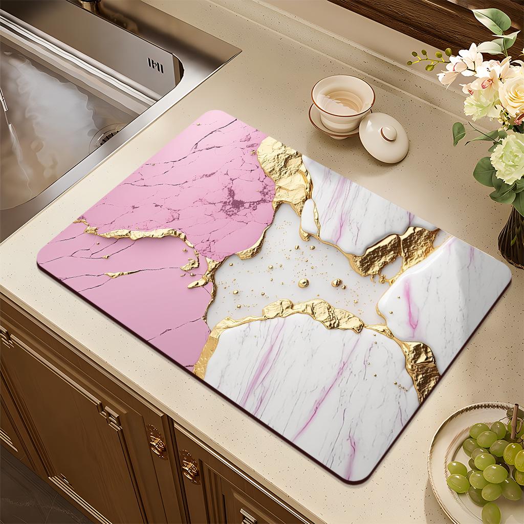 Absorbent Kitchen Diatom Mud Pad: Multi-use for Drain, Countertop, Pot Insulation, Bar Coaster, and Bowl Drying.