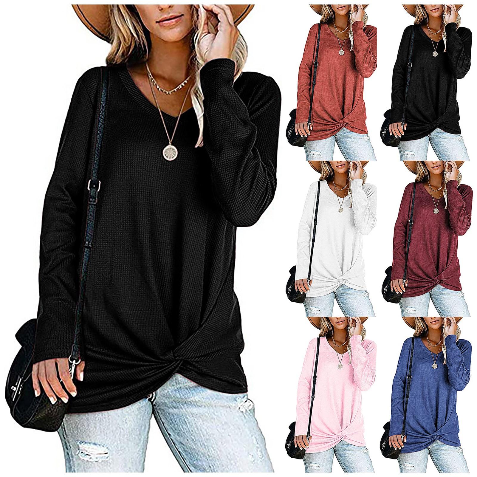 

Folulus Женский повседневный пуловер с длинными рукавами контрастного цвета, толстовка