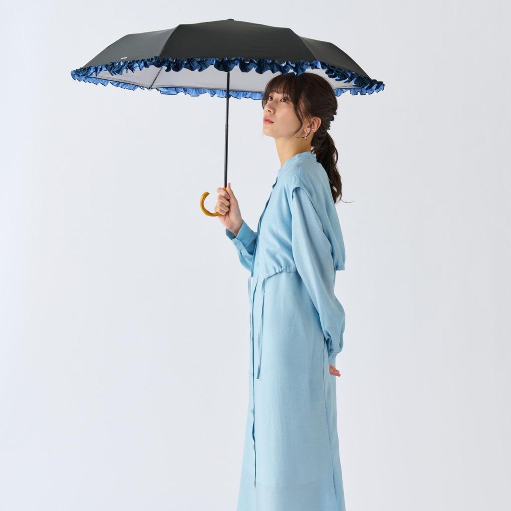 Moonbat Faltbarer Sonnen- und Regenschirm Leicht Hitzeschutz UV Mini Schwarz [Esta] Damen Sonnenschirm, Schutz, Blockierend, Blockierend, Schutz, Rüschen, 31-230-30268-05,