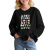 Kids' Fashion Loose-Fit Casual Long-Sleeve Christmas Print Oversized Crewneck Sweatshirt