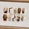 Flower Sculpting Boutique Handmade Almond Nail Art - Whitening Fake Nail Tips