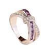 E-Commerce Electroplated Amethyst Diamond Ring Popular Creative Women'S Hand Jewelry