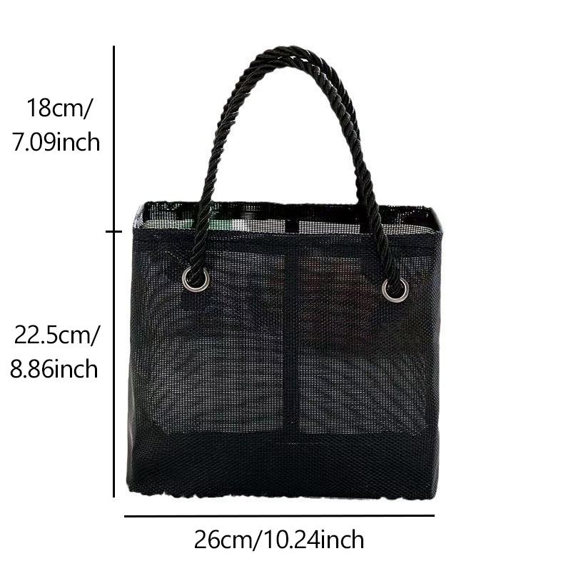 

Fashion Mesh Beach Bag Toiletry Storage Travel Bag Large Capacity Tote Bag Durable Mesh Storage Bag For Shopping Traveling