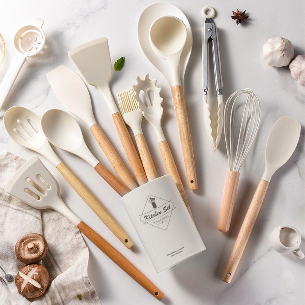 12/14Pcs/Set Eco-Friendly Silicone Kitchenware Set Non-Stick Cookware Set Cuisine Preparation