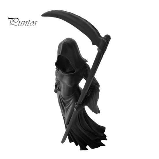 Ornamento per la Casa Gotica Statua del Mietitore Femminile Stampata in 3D, Statuetta in Resina Senza Volto con Cappuccio e Falce Nostalgica Retrò Staccabile,