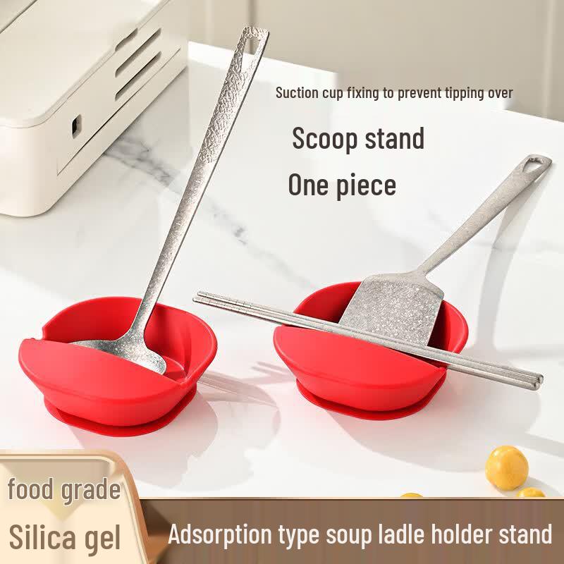 KATEI STORY Silicone Suction Cup Spoon & Spatula Rest