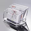 Transparent Geometric Business Card Holder - Available In Single, Double, or Triple-Layer Options for Desktop Use
