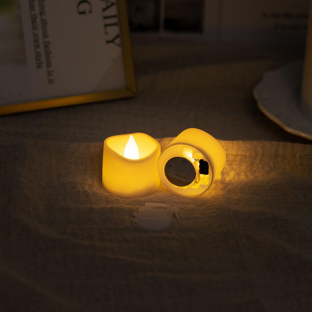 DFsucces 24-Piece LED Candle Light Set, Soothing Warm Yellow Light, Safe, Energy-Saving, Long-Lasting, and Convenient for Photography, Christmas,