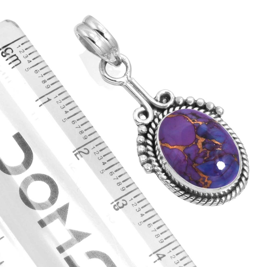 925 Sterling Silver Pendant Women Gemstone Handmade Jewelry Engagement Gift Blue Green Purple Copper Turquoise Pearl Lapis Mother Of Pearl Solitaire