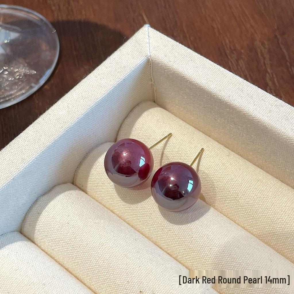 Ankela Rote Perlenstecker - Silberne Nadel, Vielseitiger Stil für Damen, Perfekt für die Neujahrskollektion