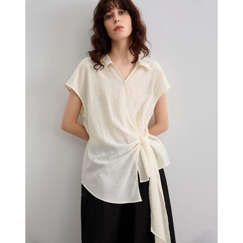 Demana Women s Side Knot Linen Blend Shirt M