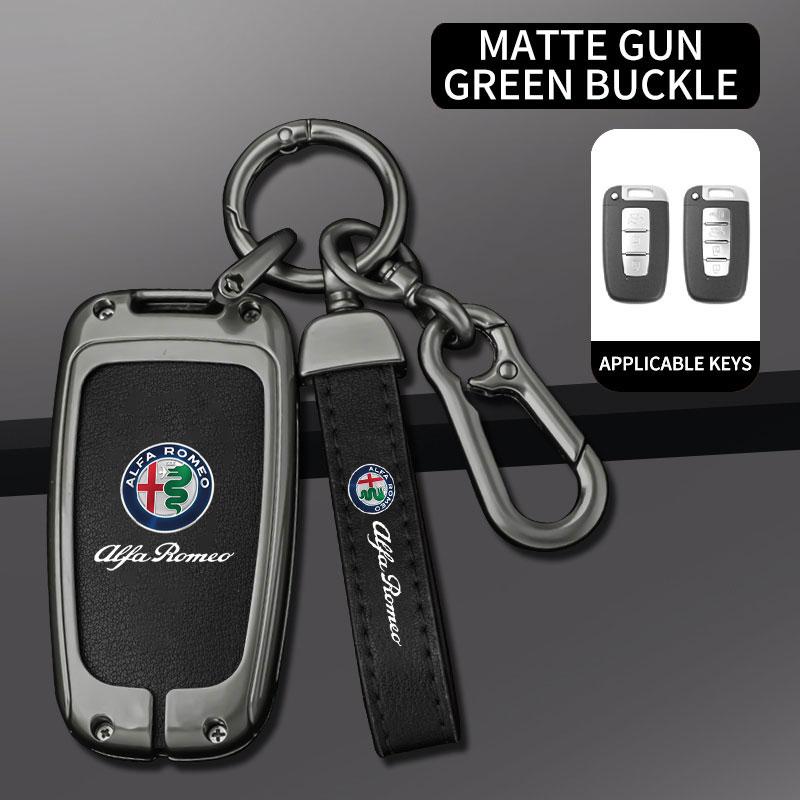 Klíčenka na klíče od auta Luxusní pravá kůže Jednobarevná přezka Kroužek na klíče Pro Alfa Romeo giulietta 159 mito giulia stelvio 147 Příslušenství