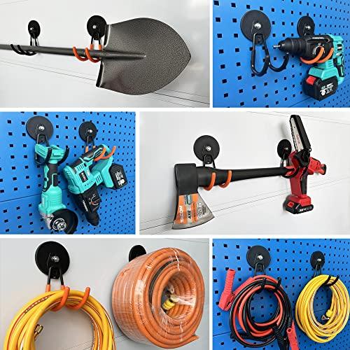ULIBERMAGNET Strong Magnetic Hooks, 2-Pack, Heavy-Duty Large Magnetic Hooks for Extension Cords, Cables, Hoses, Power Cords, Ropes, Drills, Jigsaws, C