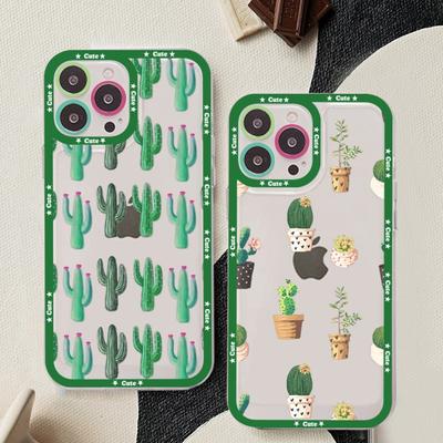 Cartoon Art Summer Cactus Phone Case For Redmi 7 8 9 A For Redmi Note 5 7 8 9 10 11 Pro Max 4G 5G Funfas