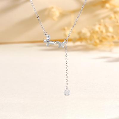 Schmetterling Quaste Halskette Damen Flash Diamant Licht Luxus Nische High-End Design Ins Stil Schmuck Damen