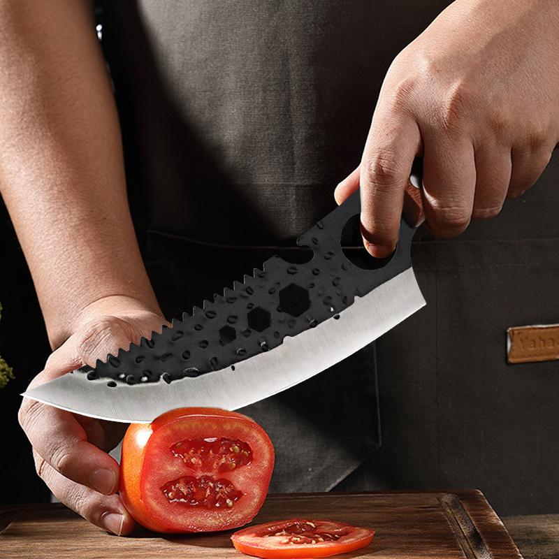 3PCS Stainless Steel Kitchen Knife Forged Boning Knife Professional Chef Knife Handmade Meat Cleaver Butcher Knife