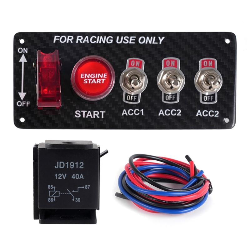 Ignition Control Panel Push Toggle for Truck Motorsport Motorhomes