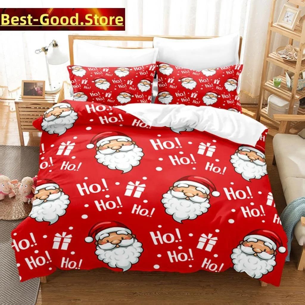3D Christmas Quilt Cover Bedding Set Duvet Comforter Pillow Case Bed Linens Twin Queen King Double Full Single Bedroom
