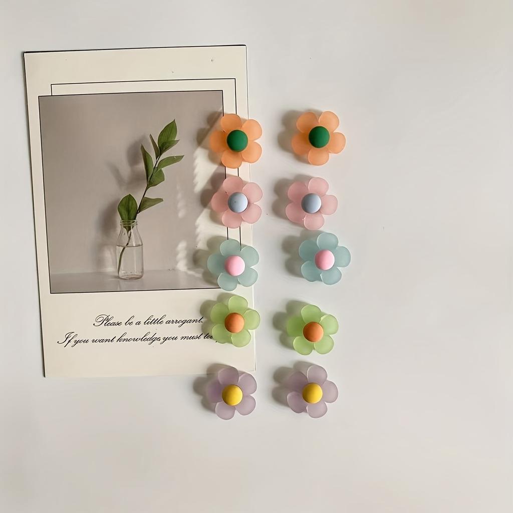 10 Bucăți Magnet Nou Mat Colorat Floare Rășină Frigider Po Mesaj Magnet Magnet Fix