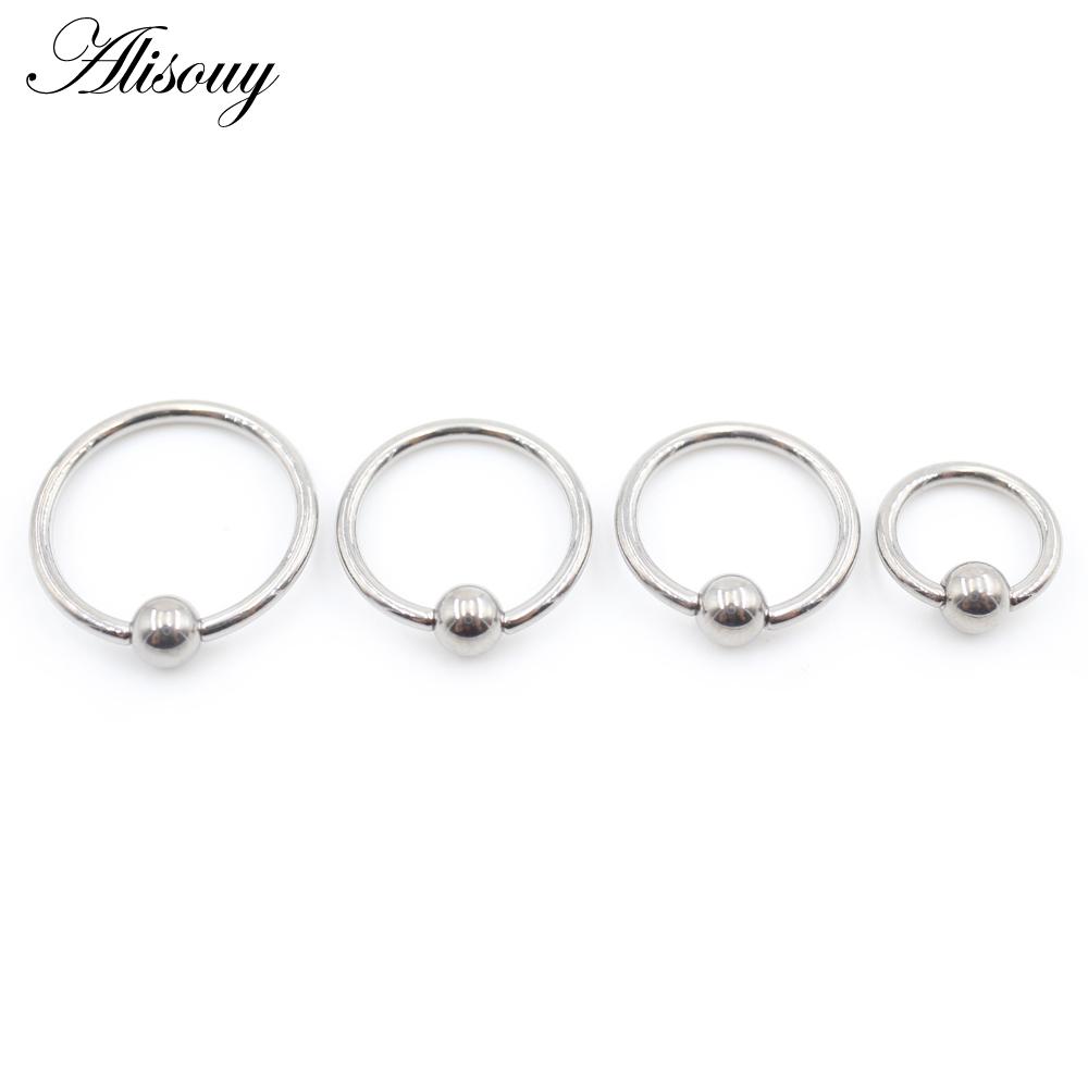 Alisouy 1st G23 Titanium Captive Hoop BCR Ögonbryn Tragus Stängning Bar Läppar Näsringar Öronsegment Piercing Kroppssmycken