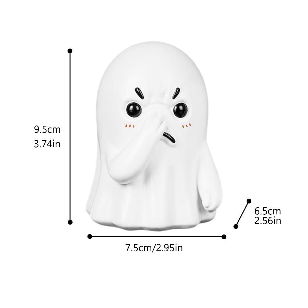 Cute Holding Nose Ghost Figurine Resin Ornaments Ghost Statue  Party Atmosphere Decoration