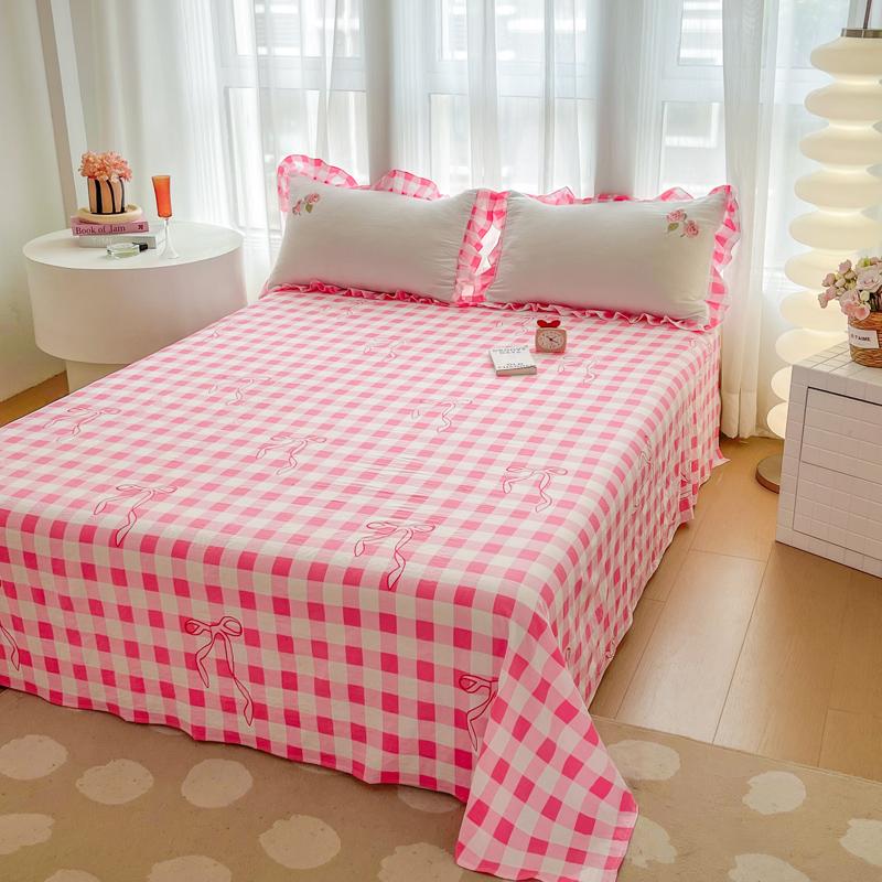 Peter Garden Rabbit Bedding Set Double Layer Lace Plaid Duvet Cover Set Bed Sheets Set Pillowcase Single Double Queen Size Decor