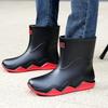Rain shoes men's new non-slip waterproof rain boots men's cotton outer wear work car wash shoes fishing shoes medium and short rubber shoes