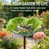Bee Watering Station Metal Flower Yard Stake Handmade Ground Insert Bird Butterfly Water Bath Feeder Drinking Bowl Outdoor Decor for Garden Lawn