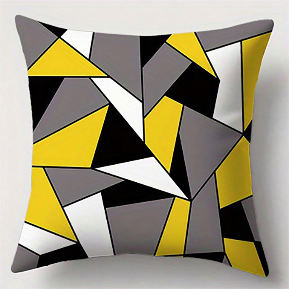 Geometric Patterns In Yellow & BlackSuitable for Sofa Car Bedroom Decorative Cushion Cover Pillow Cover