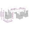 VidaXL Ensemble à Manger de Jardin avec Coussins 7 pcs, Table et Chaises avec Dossier Réglable, Meubles d'Extérieur, 3213411