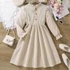 European Girls' Retro Long Sleeve Dress, 6-12 Years, Autumn/Winter Collection