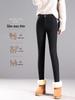 Women's High-Waisted Fleece-Lined Black Leggings, Autumn/Winter 2025, Stretchy, Slim-Fit Pencil Pants