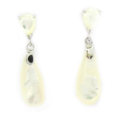 [G9007] - Ασημένια Σκουλαρίκια 'Eva' Μαργαριτάρι