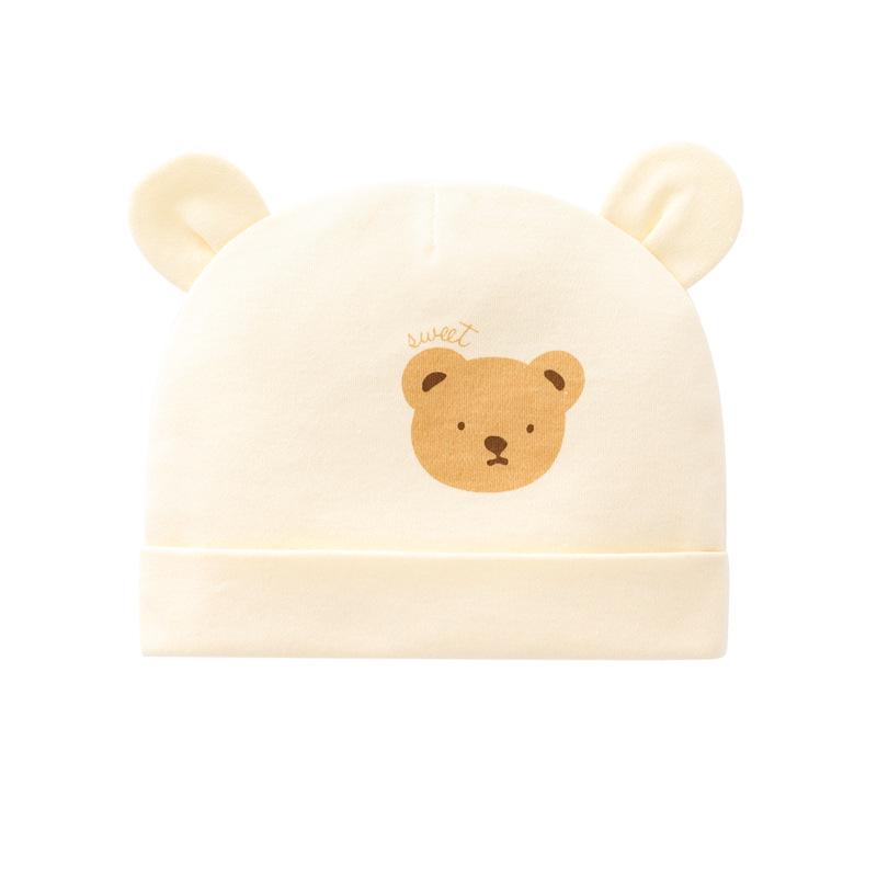 Seamless Pure Cotton Newborn Cap for Boys & Girls, Autumn/Winter, 0-3 Months